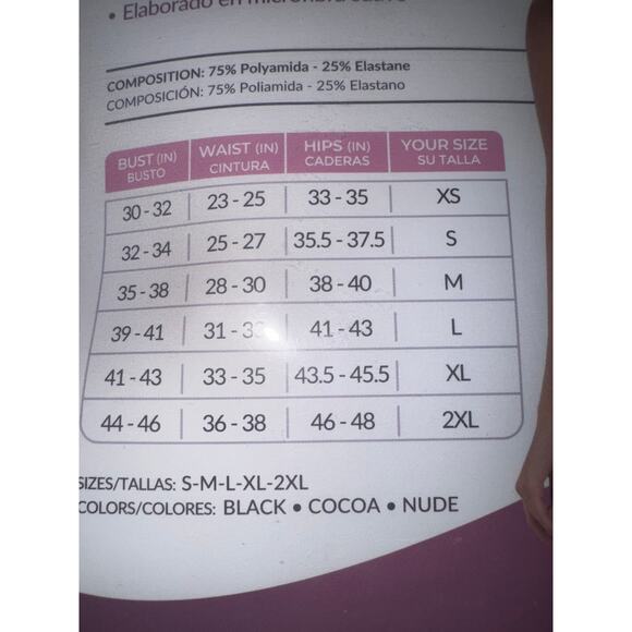 Brand New Curveez Women's Large Coca Brown Second Skin Hip Hugger Bodysuit - Picture 6 of 10